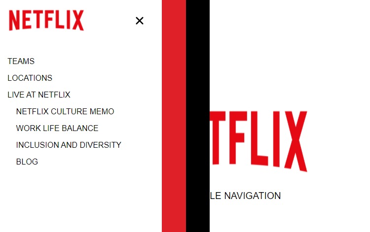 Mobile Netflix navigation