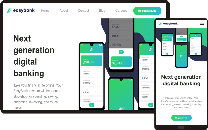 Easy bank landing page